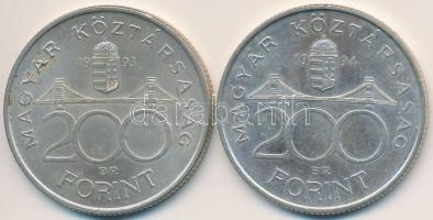 1993-1994. 200Ft Ag "MNB", "Deák" (2x) T:2