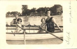 1927 Siófok, csónakázók, photo (EK)
