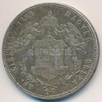 1869KB 1Ft Ag "Ferenc József / Angyalos címer" Körmöcbánya T:2-,3,3- ü. Hungary 1869KB 1 Forint Ag "Franz Joseph" Kremnitz C:VF,F,VG ding Huszár: 2136., Unger III.: 1463.a, Adamo M15