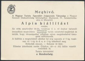 cca 1930 Magyar Turista Egylet 3 különböző meghívó levelezőlap