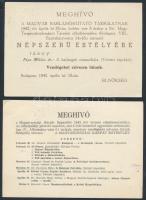 cca 1942 Magyar Barlangkutató Társulat és Magyarországi Kárpát Egylet 2 különböző meghívó levelezőlap