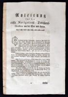 1783 Anleitung für die erste Navigations-Divisions- Direction von der Sau und Culpa. Kereskedelmi hajózási nyomtatvány, / Navigation for commercial ships 64p.