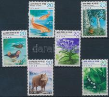 Természetvédelem motívum 6 klf bélyeg, közte sorok, Nature Conservation 6 diff stamps with sets