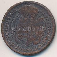 1766. Rézdénár "Mária Terézia" zárt korona T:3 
Unger III.: 1278