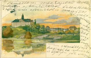 Saalfeld, Schloss, SerieNo. 1034. &quot;Aus dem Thüringer Lnas&quot; / castle, litho