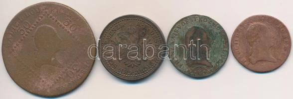 1800S 1kr Cu + 1807S 30kr + 1812B 1kr Cu + 1851B 2kr Cu T:2,2-,3,3-