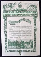 cca 1938 Felvidékünk - Honvédségünk c. könyv megrendelő íve. Nagyméretű nyomtatvány, térképpel és grafikával