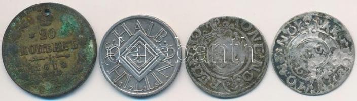 4db-os vegyes kis ezüstpénz tétel, közte Ausztria 1925. 1/2Sch Ag, Orosz Birodalom 1913. 20k Ag T:2,3,3- ly. 4pcs of various silver coins, inlcuding Austria 1925. 1/2 Schilling Ag, Russian Empire 1913. 20 Kopeks Ag C:XF,F,VG hole