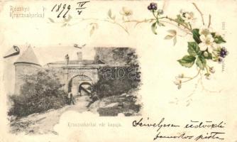 1899 Krasznahorka, Várkapu; kiadja Falvi Jenő/ floral litho (Rb)