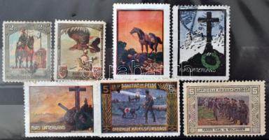 7 db militária levélzáró és segélybélyeg / German military  poster stamps