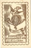 1956 a Szombathelyi Bélyeggyűjtő kör kiállítása, emléklap / memorial card of the Exhibition of the Philatelic Society of Szombathely