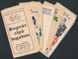 65 db vegyes reklámcímke: Mauthner Mag, Monori Mag, Bognár cipő, Franck és Kathreiner pótkávé, Nikot...