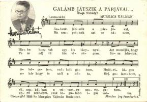 7 db régi motívum képeslap, kották Murgács Kálmán, Marczali Frigyes, Domokos Géza szerzeményeivel, v...