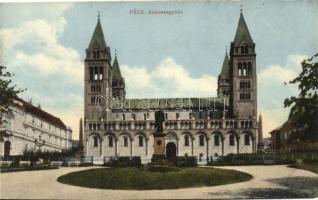 Pécs -  2 db képeslap, a Székesegyház és a város látképe, vegyes minőség