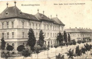 4 db RÉGI, fekete-fehér városképes képeslap, magyar városok: Vác, Szerencs, Békéscsaba, Kiskunfélegy...