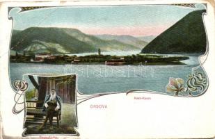 4 db RÉGI, fekete-fehér és színes városképes képeslap, történelmi magyar városok: Igar, Orsova, Kisv...