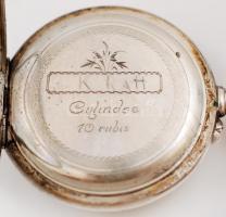 Ezüst(Ag)  zsebóra, jelzett, működik, bruttó: 61,8 gr., d:4,5 cm / Silver pocket watch, br: 61,8 g