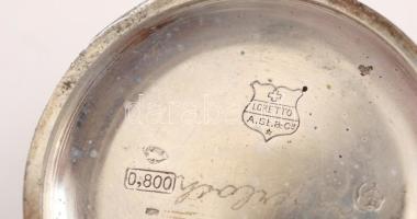 Ezüst(Ag)  zsebóra, jelzett, működik, bruttó: 61,8 gr., d:4,5 cm / Silver pocket watch, br: 61,8 g