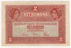 1917. 2K "7000" feletti sorozatszám (Tanácsköztársaság), lefelé csúszott nyomat T:II