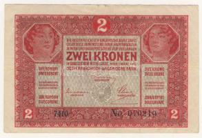 1917. 2K "7000" feletti sorozatszám (Tanácsköztársaság), lefelé csúszott nyomat T:II