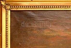 Kézdi Kovács László (1864-1942): Kutyus és gazdája az őszi erdőben. Olaj, vászon, jelzett, keretben,...