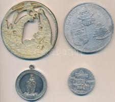 Vegyes magyar és külföldi 4db-os egyházi témájú érem, közte "II. János Pál pápa / A Szentatya S...