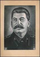 cca 1948 Propaganda fotó Sztálinról, kartonra kasírozva, 23x16 cm, karton 30x21 cm