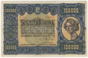 1923. 100.000K "Orell Füssli" T:II/III+