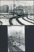 cca 1985 Budapesti villamosok, 33, 11, 10, 50-es járat különféle helyszíneken, 9x14 cm és 13x18 cm közötti méretekben