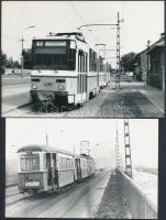 cca 1985 Budapesti villamosok, 33, 11, 10, 50-es járat különféle helyszíneken, 9x14 cm és 13x18 cm k...