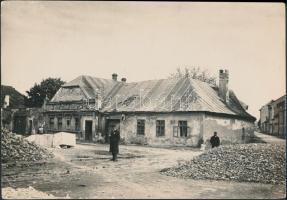 1916 Szeged, Templom tér, jelzés nélküli vintage fotó Kerny István (1879-1963) hagyatékából, 16x23 cm