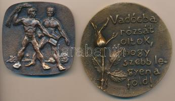 ~1970. "Nagyváthy János 1755-1819" kétoldalas Br plakett (77,5mm) + Beck András (1911-1985...