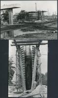 cca 1975 Budapest, Sibrik Miklós úti felüljáró építése, Karai S. felvételei, kettő feliratozva, 10 d...