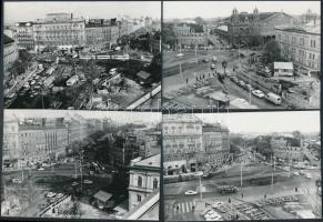 1977. november 14. Budapest, Marx tér a felbontás és átépítés előtti állapotában, 11 db helyszíni fo...