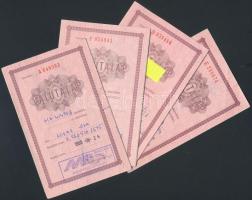 1988-93 Valutalapok, 4db, 14x9cm