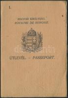 1931 Útlevél (fénykép nélkül) villamoskocsi-vezető részére kiállítva a  Magyar Királyság által,  pp.:32, 16x11cm