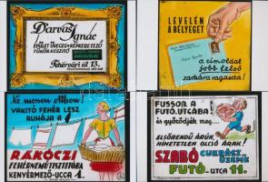 cca 1946 Fekete György (1904-1990) budapesti fényképész hagyatékában őrzött, mozikban vetített 13 db színezett reklám diapozitívról készült modern nagyítások, vegyes témák, 10x15 cm