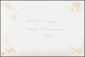 1968 Görbe Ferenc: Kerék saroglyával, feliratozott vintage fotóművészeti alkotás, 14x20 cm