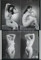 cca 1950 Műterem-látogatáson Demeter Károly (1892-1983) budapesti fényképésznél, 8 db korabeli negat...