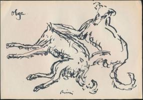 Rippl-Rónai József (1861-1927): Agarak, Cinkográfia, jelzett, 17x25 cm