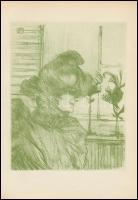 Henri de Toulouse-Lautrec (1864-1901): Hölgy profilból, heliogravűr, papír, jelzett a heliogravűrön, 19×15 cm