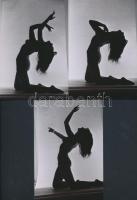 cca 1975 Sziluett lányok, 7 db korabeli negatívról készült modern nagyítások, 13x9 cm, 15x10 cm + 1 db 24x18 cm-es fotó / 7 erotic photos