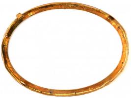 Aranyozott, zománcozott réz képkeret, a 4db rátétből 3db hiányzik, 13x9,5cm