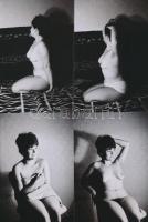 cca 1965 Először esett meg, finoman erotikus fényképek, 12 db korabeli negatívról készült modern nag...