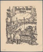 Haranghy Jenő (1894-1951):Pinterits Tibor ex libris klisé, 12x10cm