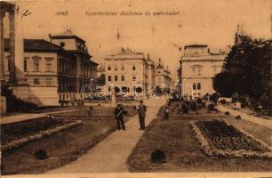 Arad, Kereskedelmi Akadémia, park / academy, park (vágott / cut)