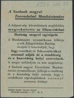 1956 A Szolnok Megyei Forradalmi Munkástanács röplapja