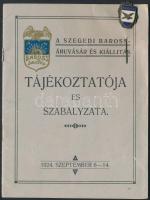 1924 A Szegedi Baross áruvásár és kiállítás tájékoztatója és zománcozott kitűzője