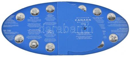 Kanada 2000. 25c (13xklf) "Millennium" szett díszkiadásban T:1
Canada 2000. 25 Cents (13x...