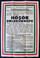 1938 Nagykőrös hősök emlékünnepe plakát. 30x50 cm